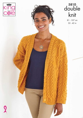 Sweater and Cardigan Knitted in King Cole Merino Blend DK - 5810 - Downloadable PDF