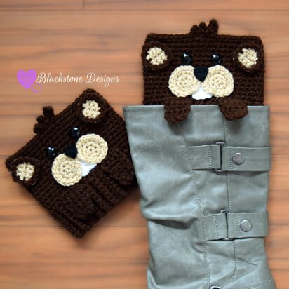 Peeping Groundhog Boot Cuffs