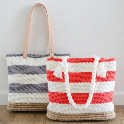 Striped beach bag