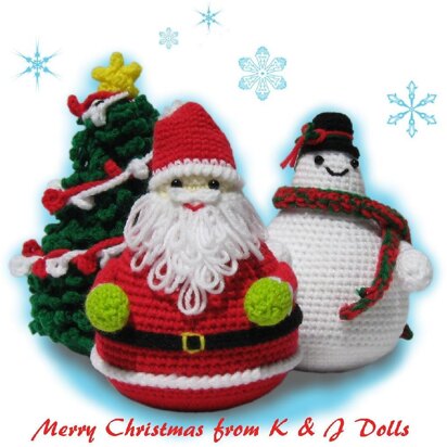 Santa Claus, Snowman and Christmas Tree Amigurumi Crochet Pattern