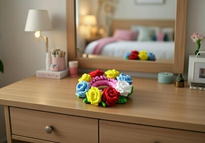 Crochet Flower Scrunchie Pattern | PDF + Video Tutorial | Beginner