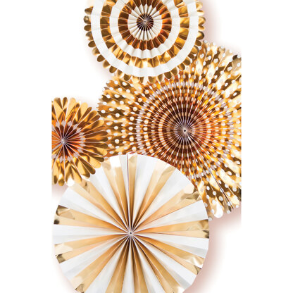 My Mind's Eye Basics Party Fans 4/Pkg - Gold Foil