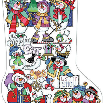 Snowman Sampler Stocking - PDF