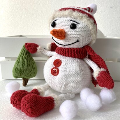 Pattern: knitted snowman, christmas decor, knitting pattern