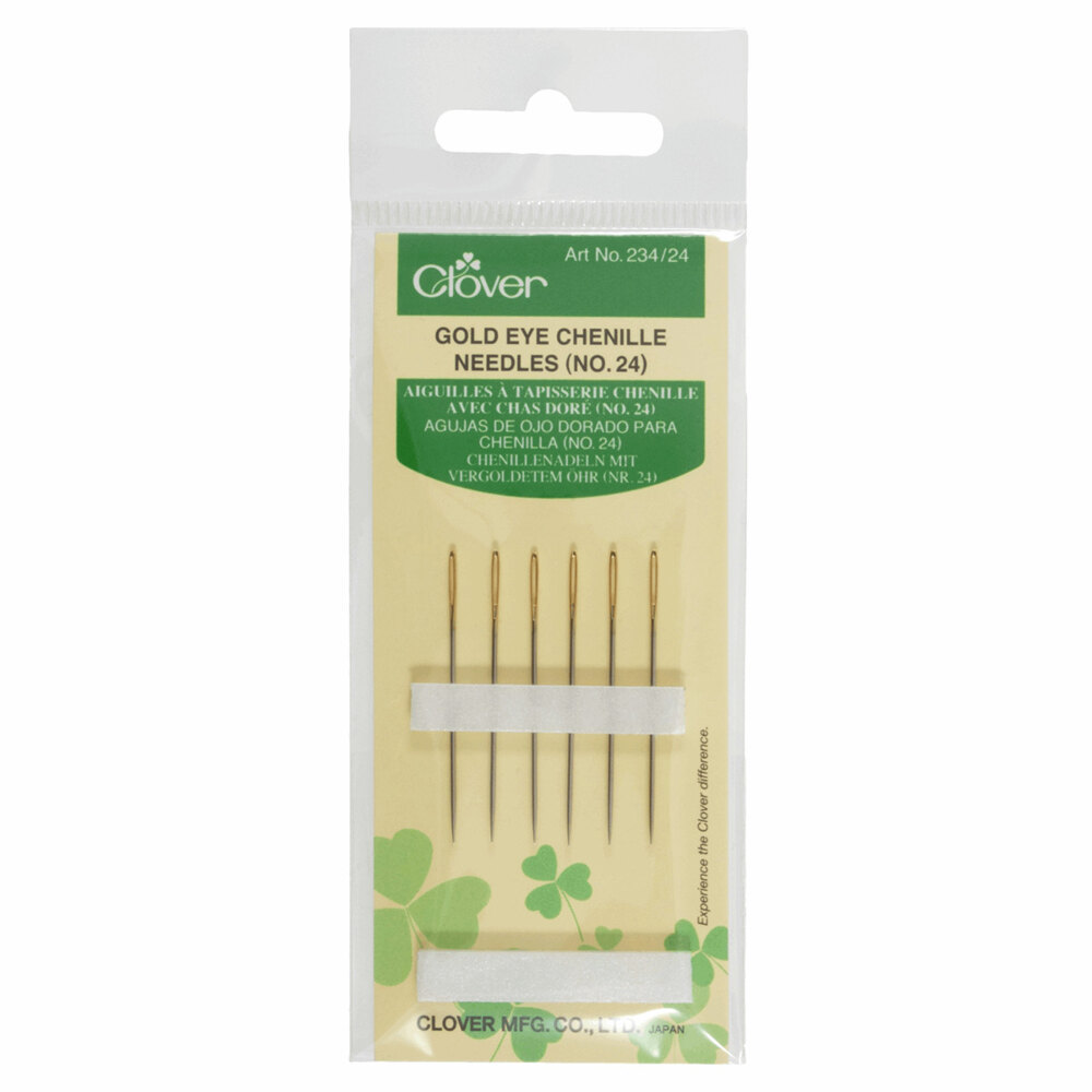 Clover Gold Eye Chenille Needles Size 24 6/Pkg