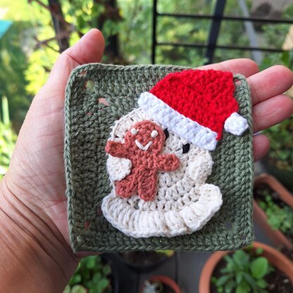 Ghost Christmas granny square