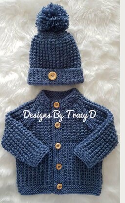 Gwyn Baby Cardigan, Hat & Booties knitting pattern in 2 sizes 0-3mth & 6-12mth