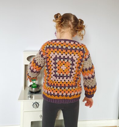 Kids Scrapbusting Granny Square Jumper