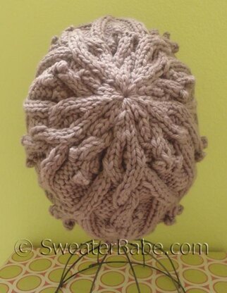 #134 Slouchy Trellis Cabled Hat