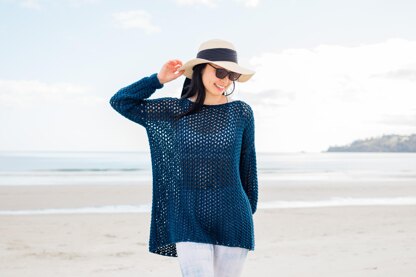 Tide Knot Cover Up Mesh Sweater