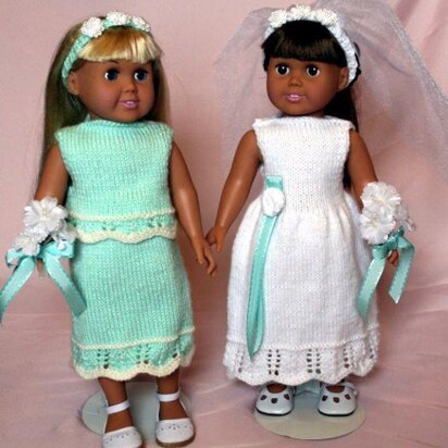 June Country Wedding - Knitting Patterns fit American Girl and other 18-Inch Dolls