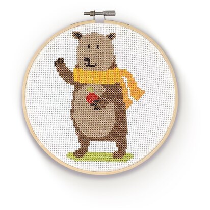 The Crafty Kit Company Bear Cross Stitch Kit - 15cm