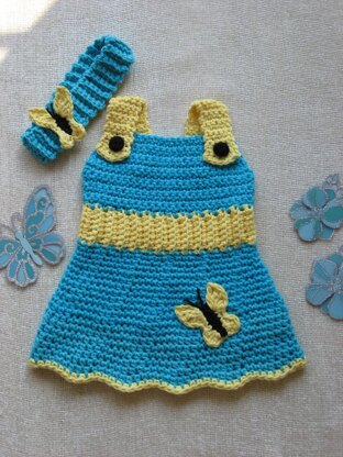 Butterfly Garden Sundress and Matching Headband