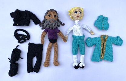 The wonderful duo of Edward Teach and Stede Bonnet knitting pattern for both dolls