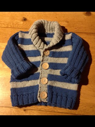 An earlier cardigan I knitted for William.