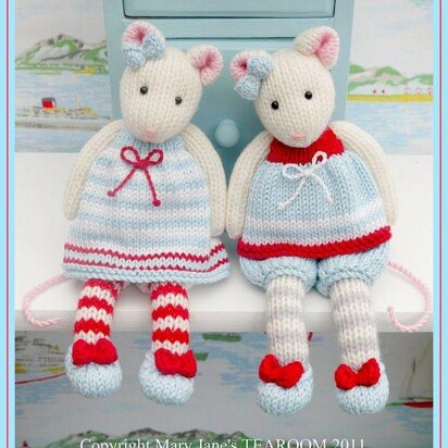 MJT Little Gems 'TEAROOM Mice' - knitting pattern
