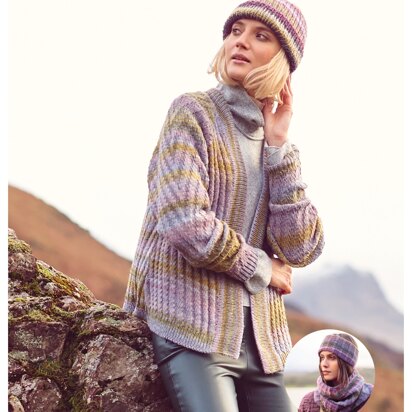 Women's Cardigan, Headband and Snood in Rico Creative Melange dk - 1050 - Downloadable PDF