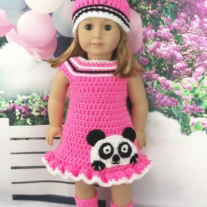 18" Doll Pink Panda Outfit