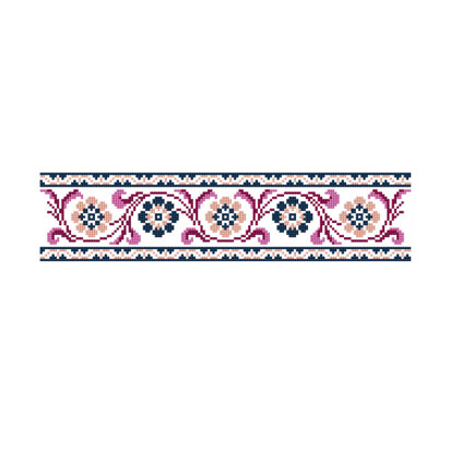 Antique Floral Banner in DMC - PAT0167 - Downloadable PDF