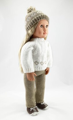 Knitting Pattern for Three Dresses for 18-inch dolls like American Girl,  Our Generation, Maplelea Girl and other similar dolls.