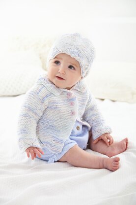 Jacket & Hat knitted in King Cole Little Treasures DK - Babies - P6103 - Leaflet