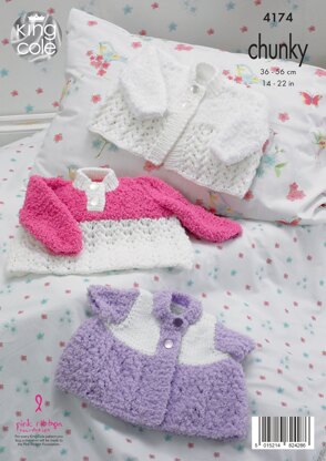 Cardigans and Sweater in King Cole Cuddles and Comfort Chunky - 4174 - Downloadable PDF
