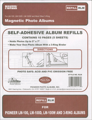 Pioneer Magnetic Photo Album Refill Pages 8.25"X10.5" 5/Pkg - 243625