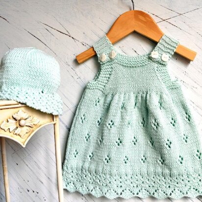 Sun dress with matching sun hat - P078 - knitting pattern