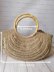 Jute tote with bamboo handles