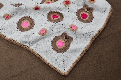 Be my Valentine bear crochet blanket