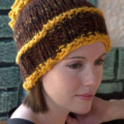 Striped Hat in Plymouth Yarn Encore Mega Colorspun - F610 - Downloadable PDF