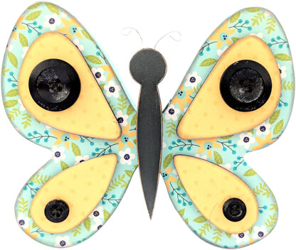 Foundations Decor Interchangeable "O" Wood Shape - May - Butterfly, 5.75"X4.75"
