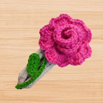 Crochet 3D Flower Hair Clip Pattern – PDF + Video Tutorial (English)