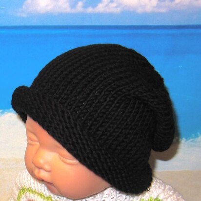 Baby Black Roll Brim Slouch