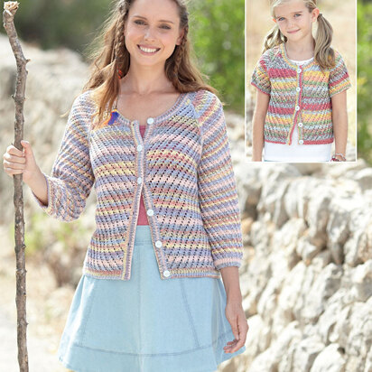 ¾ and Short Sleeved Cardigans in Sirdar Crofter DK - 7009 - Downloadable PDF