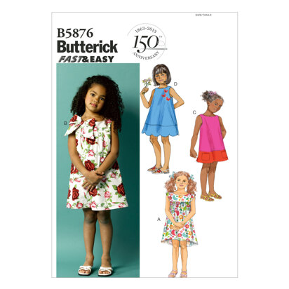 Butterick Toddlers'/Children's Dress B5876 - Sewing Pattern