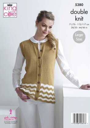 Chevron Cardigan & Waistcoat in King Cole Bamboo DK - 5380pdf - Downloadable PDF