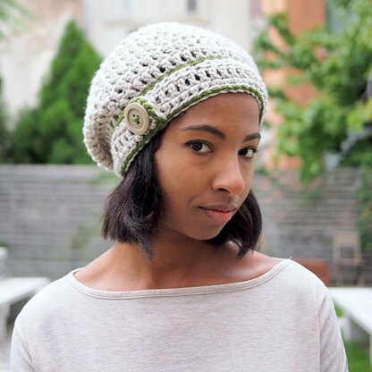 Button tab  slouchy hat