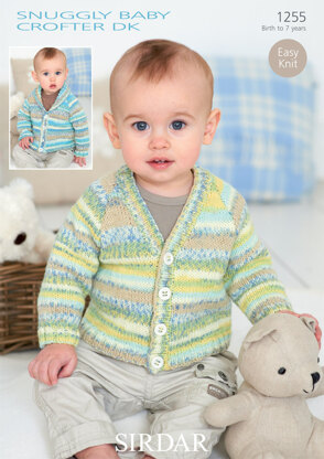 V Neck and Shawl Neck Cardigans in Sirdar Snuggly Baby Crofter DK - 1255 - Downloadable PDF