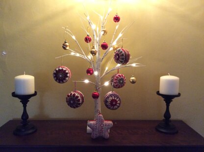 Christmas baubles in situ