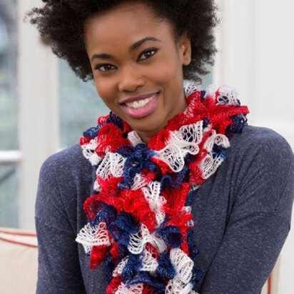 Patriotic Ruffles in Red Heart Boutique Sashay - LW4211