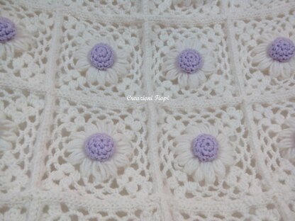 Lilac Daisy Baby blanket