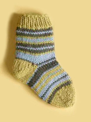 Knit Child's Striped Socks in Lion Brand Wool-Ease - 70290A