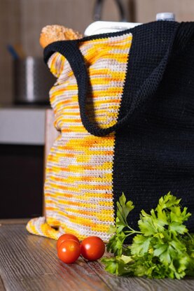 Cotton crochet shopper bag set "Hello autumn"