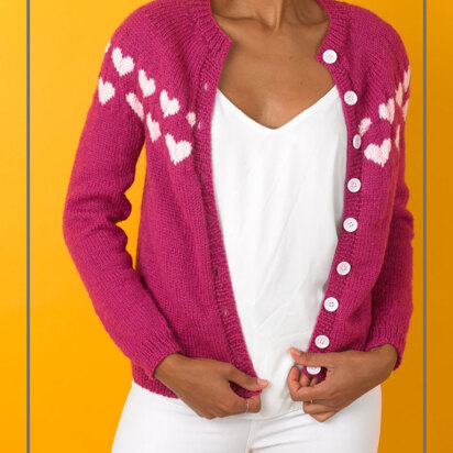 Heaps of Heart Cardigan - Free Knitting Pattern For Women in Paintbox Yarns Wool Mix Aran