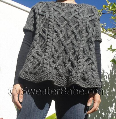 #146 Cable-y Goodness Poncho Sweater