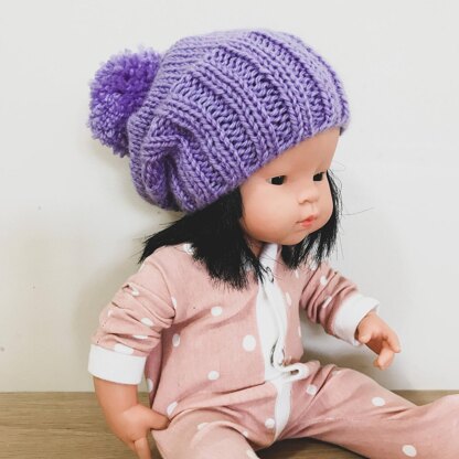 Pompom Hat for 38cm Miniland Doll