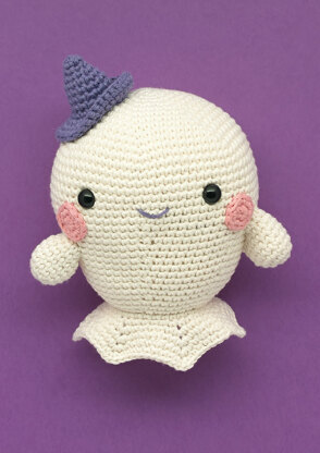 Boo the Fiendishly Friendly Ghost - Free Toy Crochet Pattern For Halloween in Paintbox Yarns Cotton Aran by Paintbox Yarns