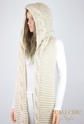 Adele Knit Hooded Scarf #807