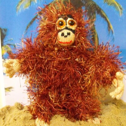 Ozzie Orangutan Toy Knitting Pattern - knitting pattern